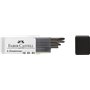 FABER-CASTELL 205019 - Boîte de mines compas - Dureté H - Mines de rechange - 5 boîtes de 6 mines chacune Noir