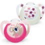 NUK Star Night & Day Tétine pour bébé | 18-36 mois | Sucettes phosphorescentes | Silicone sans BPA | Koala rose | 2 pièces
