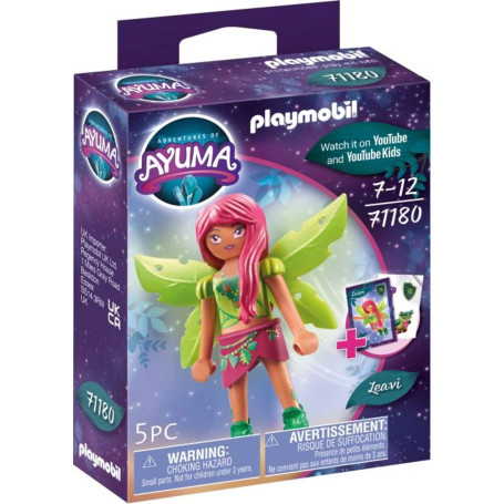 Playmobil 71180 Forest Fairy Leavi - Adventures of Ayuma - Jeune fée emblématique de la série - Place à la Magie des fées - Hist