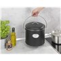 WENKO Poubelle de Compost Mod. Nero 6 L | Composteur de Cuisine avec Couvercle et filtres à Charbon | 3 filtres Inclus pour neut