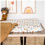 Julius Zöllner Housse pour matelas à langer en coton bio - Motif fleurs crazy - Taille 85 x 75 cm