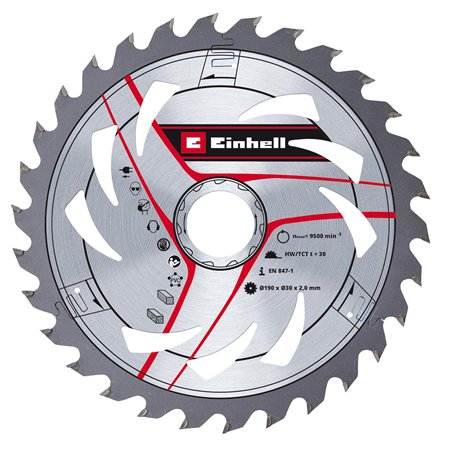 kwb by Einhell Lame de scie aux carbures de tungstène pour scies circulaires portatives (Ø 190 x 30 mm