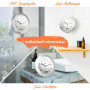 41964 Horloge de Salle de Bain à Quartz Affichage Numérique Cadre Aluminium Ventouses Cadran Blanc Modèle 41964 - Précis et Fonc