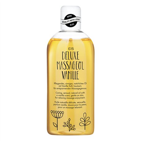 Huile de massage EIS Deluxe Vanille | Massages relaxants | Idéale pour couples | Huile corporelle chauffante pour relaxation mus
