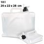 Bidon pliable cubique avec robinet intégré - 5 L [Semptec]