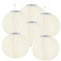 6 lampions solaires Ø 30 cm à LED blanc chaud - x3 [Lunartec]