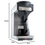 Melitta Cafetière filtrante avec carafe en verre 1,8 L plaque chauffante 17 m en acier inoxydable noir