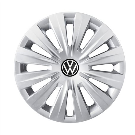 Volkswagen 5H0071455UWP Lot de 4 enjoliveurs en Acier 15" Argenté Brillant