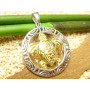 Pendentif en argent plaqué or avec motif « tortue maori » - Pendentif en argent sterling partiellement plaqué or - Symbole de pr