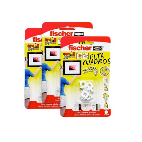 fischer - 8 Fixations VMVO Fix'Cadres pour la Fixation de Cadres sans vis ni Clou - Fixer d'un Coup de Pouce