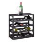 Relaxdays Casier à bouteilles de vin en bois étagère à vin H x l x P: 52 x 52 x 25 cm porte-bouteilles robuste range-bouteilles