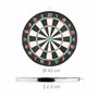 Relaxdays Cible de Fléchettes X2 43 cm Compétition Jeu de fléchettes avec 6 fléchettes, noir-blanc