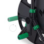 Relaxdays Dévidoir à tuyau d’arrosage (30 m), raccord 1/2", acier et plastique, avec poignée et manivelle, noir/vert