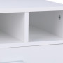 Relaxdays Support d'imprimante, avec 1 tiroir et 2 Compartiments, HLP : 22 x 40 x 30 cm, pour Le Bureau, Blanc