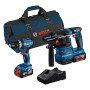 Bosch Professional combo-kit GSB 18V-45 + GBH 18V-22 (avec 2 batteries 4