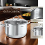 tectake® Set de casserole Inox Batterie de cuisine inox Casseroles & couvercle casserole 7 pcs. idéal Induction cuisinère gaz & 