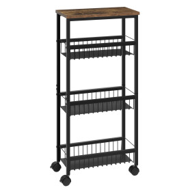 WOLTU Chariot de Rangement avec 1 Plateau et 3 Paniers
