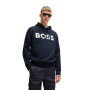 BOSS Hommes Webasic Hood Sweat à Capuche Relaxed en Molleton de Coton avec Grand Logo