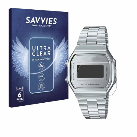 savvies Protection Ecran pour Casio A168WEM-7EF (6 Pièces) - Film Protection Ultra Clair