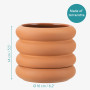 Navarsi Pot de Fleur - Pot Plante intérieur en Terre Cuite 26 x 16 x 4cm avec Base Soucoupe Amovible - Pot Fleur Interieur Exter