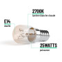 greate. 2x ampoule four 25W 300 degré résistant à la chaleur - Ampoule E14 25W 230V pour four, lampe en cristal de sel, micro-on
