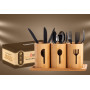 Nakass Porte-couverts en bambou 4 pièces en bois - Organisateur d'ustensiles de cuisine pour décoration de table à manger - Réci