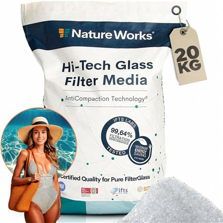 Nature Works Hi-Tech Verre filtrant 20 kg à Sable de Piscine