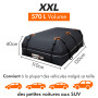 Upgrade4cars Coffre de Toit Voiture 566L sans Barre de Fixation Inclus Accessoires | Sac Porte-Bagage Universel Pliable & Étanch