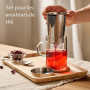 Cosumy Tasse à The avec Infuseur - Mug à The avec infuseur et Couvercle - Tisanière avec Soucoupe - Infuseur thé Verre Borosilic