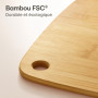 Praknu Planche à Découper en Bois - 3 Pièces de Planche Polyvalentes et Robustes en Bambou FSC® pour Légumes, Viande & Pain - Di