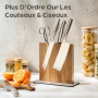 Praknu Porte Couteaux de Cuisine - Bloc à Couteaux Magnétique Aimanté Double Face en Bois D'Acacia FSC® pour Couteau Cuisine - A