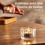 Praknu Photophore Bougeoir en Verre Transparent - 12 Porte Bougie Decorative à Chauffe-Plat - Décoration de Maison, Salon de Mar