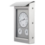 GardenMate Station météo analogique en INOX 23 x 14 x 4 cm - baromètre, thermomètre, hygromètre