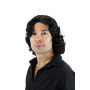 WIG ME UP - Perruque Noire Hommes Femmes Unisexe Gigolo 70s Pop Star Chanteur Danseur Playboy 3750