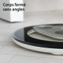 ADE Pèse-personne numérique en verre | résultats très précis | éclairage LED bleu stylé | écran LED | corps rond sans coins ni b
