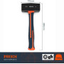 Presch Massette avec manche en fibre de verre 1500 g - Marteau avec tête en acier 1,5kg - Grand Maillet professionnel - Hammer T