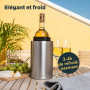 SILBERTHAL Seau À Vin Acier Inoxydable Double Paroi - 2 Manchons Refroidisseurs - Rafraîchisseur de Bouteille Vin - pour vin bla