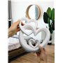 Cœur harmonieux pour la décoration - cœur décoratif Moderne en céramique de 23cm de Haut en Blanc - cœur en céramique Bien adapt
