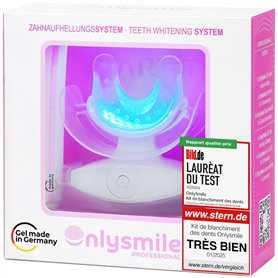 OnlySmile Kit de Blanchiment Dentaire Professionnel – Vainqueur du Test 2024-2025 – Gel & Lampe LED pour Blanchir les Dents