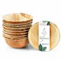 Wiseware - Lot de 25 bols jetables ronds en feuilles de palmier biodégradables - Diamètre 19 cm - Vaisselle de fête bio composta