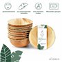 Wiseware - Lot de 25 bols jetables ronds en feuilles de palmier biodégradables - Diamètre 19 cm - Vaisselle de fête bio composta