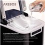 Arebos Machine à glaçons | 12 kg / 24 h | 10-15 minutes de production | 2 tailles de glaçons | Réservoir d'eau de 2,2 litres | M