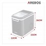 Arebos Machine à glaçons | 12 kg / 24 h | 10-15 minutes de production | 2 tailles de glaçons | Réservoir d'eau de 2,2 litres | M