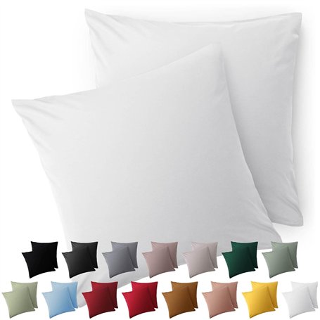 Blumtal Taie Oreiller 60x60 Lot de 2 - Housse de Coussin Microfibre - Taies d'oreillers avec Fermeture enveloppe