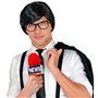 MIMIKRY Breaking News Microphone Reporter Rouge avec inscription News Channel Accessoire de costume Haut-parleur de message Micr