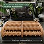 HELDSON® Rouleau de Massage en Bois • Appareil de Massage des Pieds • Drainage Lymphatique & Solution de Relaxation Manuel • Thé