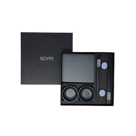 Service à sushi - Service de vaisselle à sushi noir 2 personnes - Service à sushi - Kit à sushi - Vaisselle asiatique 10 pièces