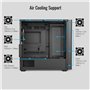 AeroCool D301A Boîtier Tour Moyenne pour PC de Jeu, Flux d'air optimisé, Panneau Avant en Maille en Bois, Design Fin, avec 4 Ven