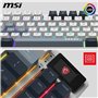 MSI Forge GK600 TKL Wireless Sky FR - Clavier AZERTY mécanique à switches linéaires - Touches PBT imprimées par Sublimation, Bas