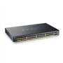 Zyxel Commutateur PoE+ Gigabit Ethernet 48 Ports géré Intelligent | Budget de 375 W | 4 emplacements SFP+ 10G | Mode Cloud Hybri
